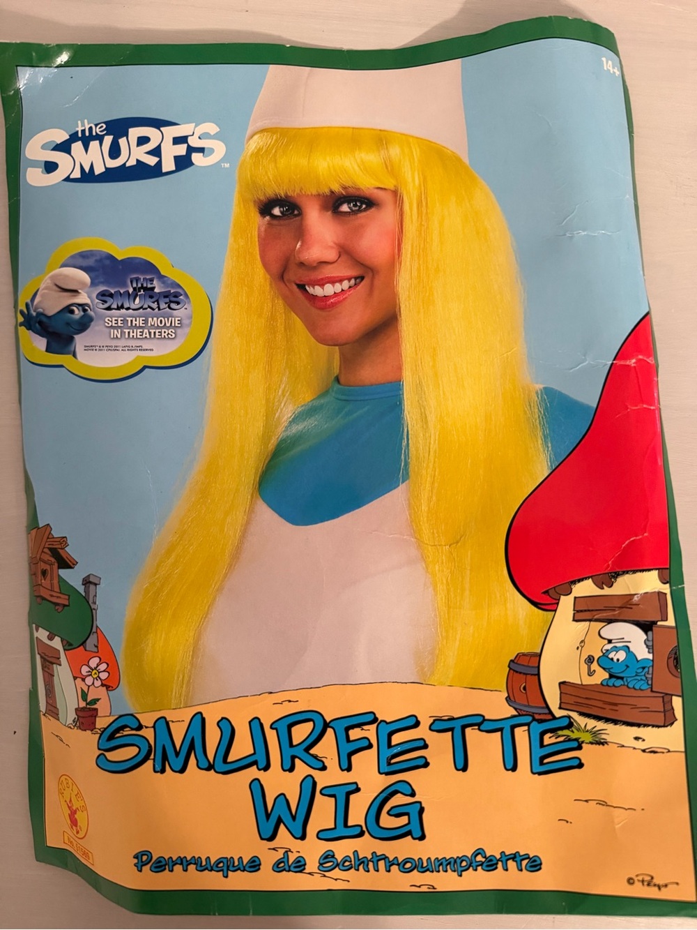 Adult Smurfette Wig Smurfs With Smurf Nose Costume Cosplay Theater Dress Up